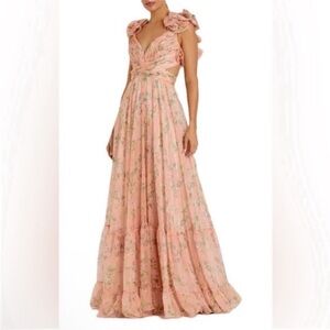 Mac Duggal - RUFFLE TIERED FLORAL CUT-OUT
CHIFFON GOWN size 4